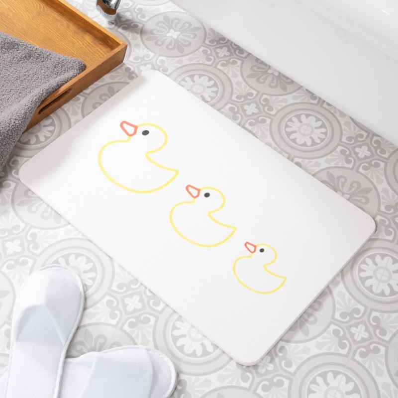 Rubber Duck Family White Stone Non Slip Bath Mat Rubber Duck Family White Stone Non Slip Bath Mat