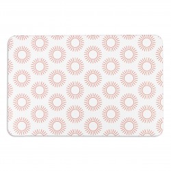 Sun Pattern White Stone Non Slip Bath Mat