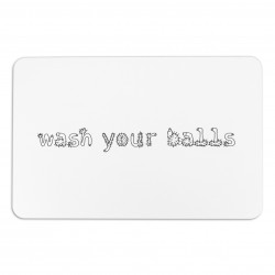 Wash Your Balls White Stone Non Slip Bath Mat