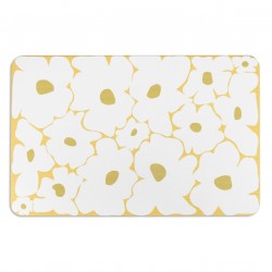 Yellow Flower White Stone Non Slip Bath Mat