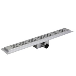 Rectangular Stainless Steel Wet Room Drain - Dot/Dash Style Side View