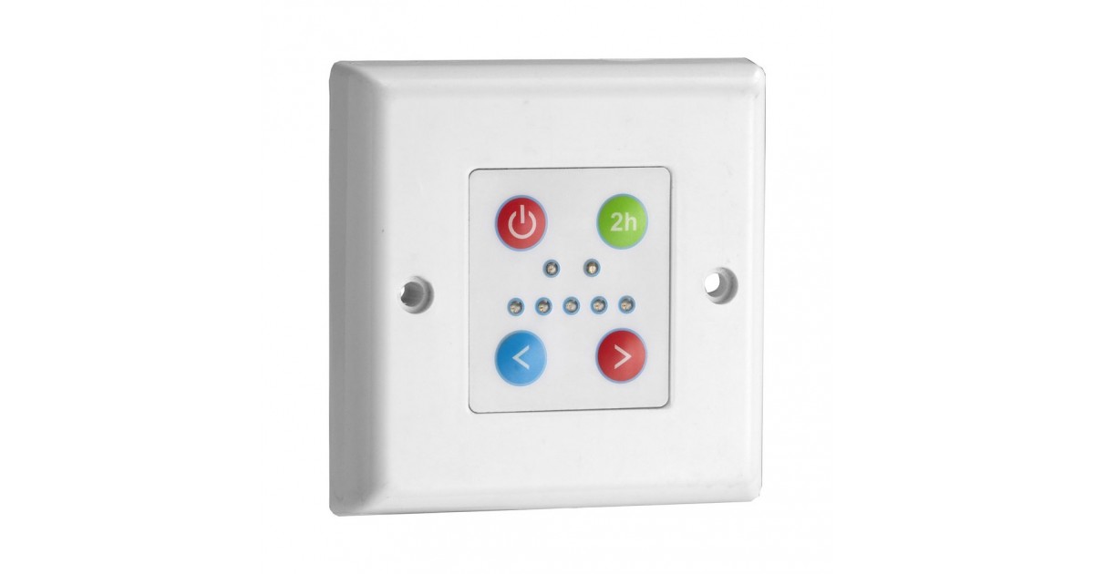 White Wall Controller for Electric Towel Rails with Runback Timer