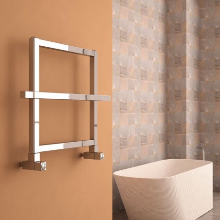 Carisa Ajax I Polished Aluminium Designer Towel Rail - 600 x 450mm