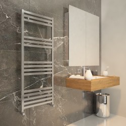 Carisa Fame Polished Aluminium Designer Towel Rail - 500 x 1220mm - Installed