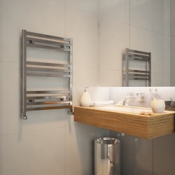Carisa Fame Polished Aluminium Designer Towel Rail - 500 x 700mm - Installed
