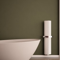 Carisa Nixie Bath White Aluminium Designer Towel Rail - 205 x 1200mm - Installed