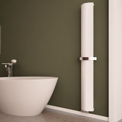 Carisa Nixie Bath White Aluminium Designer Towel Rail - 205 x 1800mm - Installed