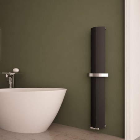 Carisa Nixie Bath Black Aluminium Designer Towel Rail - 205 x 1500mm