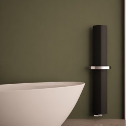 Carisa Nixie Bath Black Aluminium Designer Towel Rail - 205 x 1500mm - Installed