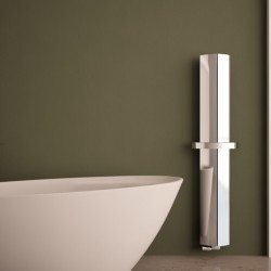 Carisa Nixie Bath Polished Aluminium Designer Towel Rail - 205 x 1500mm - Installed