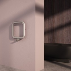 Carisa Baro Brushed Stainless Designer Towel Rail - 500 x 500mm - Installed