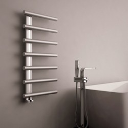Carisa Ivor Brushed Stainless Steel Designer Towel Rail - 500 x 1000mm - Installed