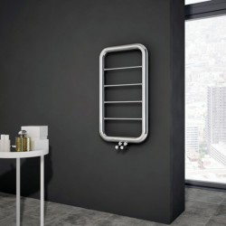 Carisa Aren Brushed Stainless Steel Designer Towel Rail - 500 x 900mm - Installed