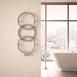 Carisa Halo Brushed Stainless Steel Designer Towel Rail - 400 x 930mm - Installed
