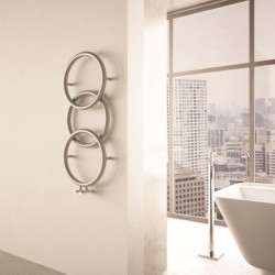 Carisa Halo Brushed Stainless Steel Designer Towel Rail - 400 x 930mm - Installed