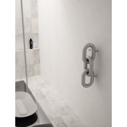 Carisa Link Brushed Stainless Steel Designer Towel Rail - 240 x 830mm - Installed