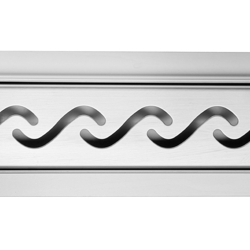 Rectangular Stainless Steel Wet Room Drains - Wave Design