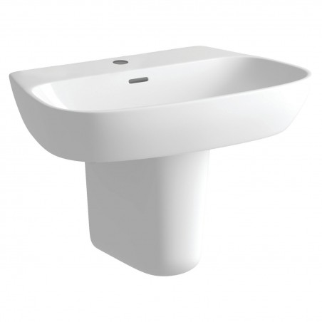 Venice 600mm(w) x 400mm(d) 1 Tap Hole Basin & Semi Pedestal