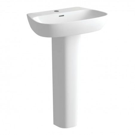 Venice 600mm(w) x 400mm(d) 1 Tap Hole Basin & Full Pedestal
