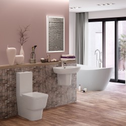 Venice 600mm(w) x 400mm(d) 1 Tap Hole Basin & Full Pedestal
