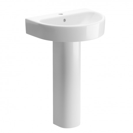 Milan 555mm(w) x 430mm(d) 1 Tap Hole Basin & Full Pedestal