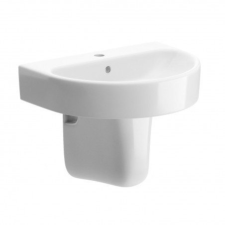 Milan 555mm(w) x 430mm(d) 1 Tap Hole Basin & Semi Pedestal