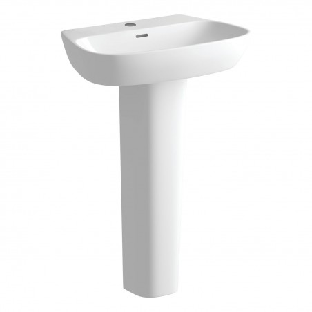 Messina 600mm(w) x 400mm(d) 1 Tap Hole Basin & Full Pedestal