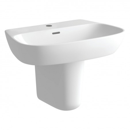 Messina 600mm(w) x 400mm(d) 1 Tap Hole Basin & Semi Pedestal