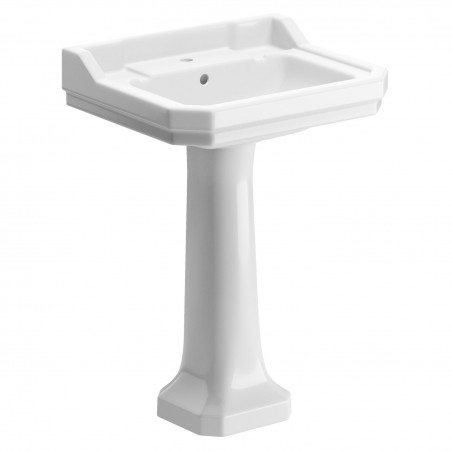 Bari 600mm(w) x 500mm(h) 2 Tap Hole Basin & Full Pedestal