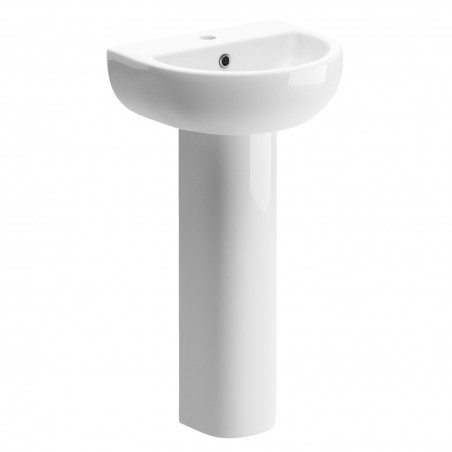 Varese 450mm(w) x 400mm(d) 1 Tap Hole Basin & Full Pedestal