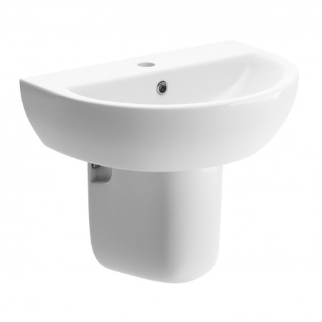 Varese 550mm(w) x 400mm(d) 1 Tap Hole Basin & Semi Pedestal