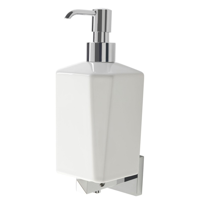 Mensa Wall Mounted Soap Dispenser - Chrome & White