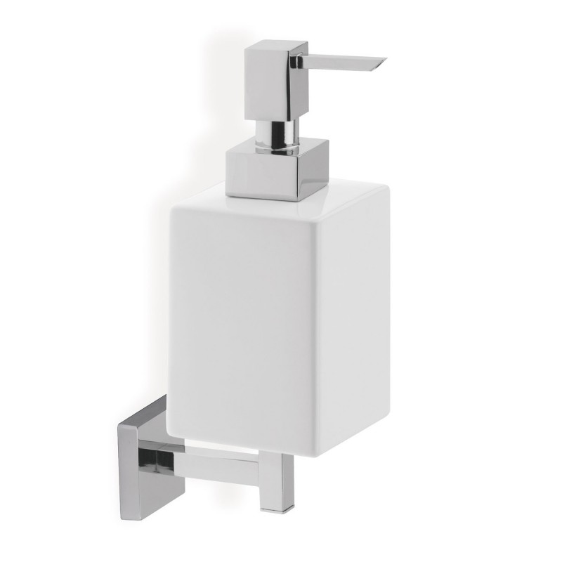 Virgo Wall Mounted Soap Dispenser - Chrome & White