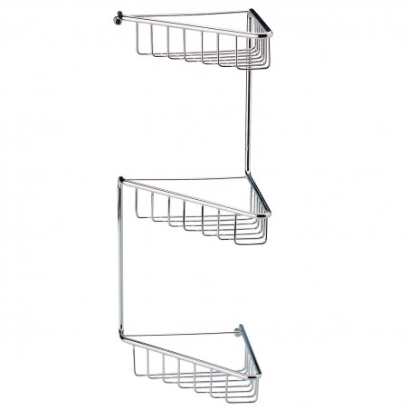 Crux 3-Tier Corner Shower Caddy - Chrome