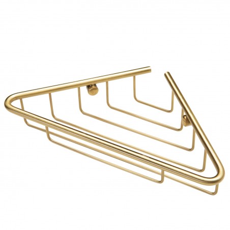 Crux 1-Tier Corner Shower Storage - Brushed Brass
