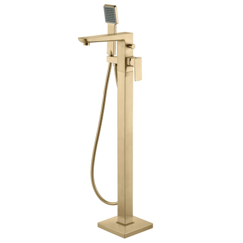 Marengo Floor Standing Bath/Shower Mixer - Brushed Brass