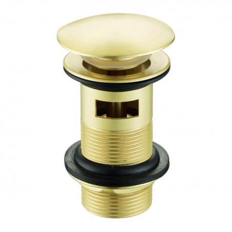 Mushroom Click Clack Basin Waste 1 1/4" (Slotted) - Brushed Brass
