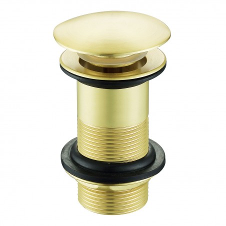 Mushroom Click Clack Basin Waste 1 1/4" (Unslotted) - Brushed Brass