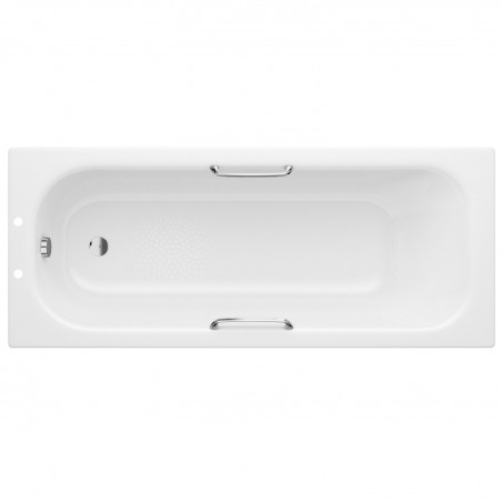 Steel Single Ended 2 Tap Hole Bath with Grips & Anti-slip 1700mm(l) x 700mm(w) x 500mm(h)