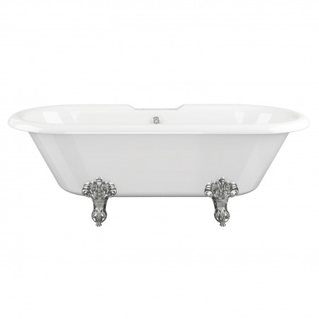 Rondo Freestanding 1690mm(l) x 740mm(w) x 620mm(h) 2 Tap Hole Bath With Feet - White