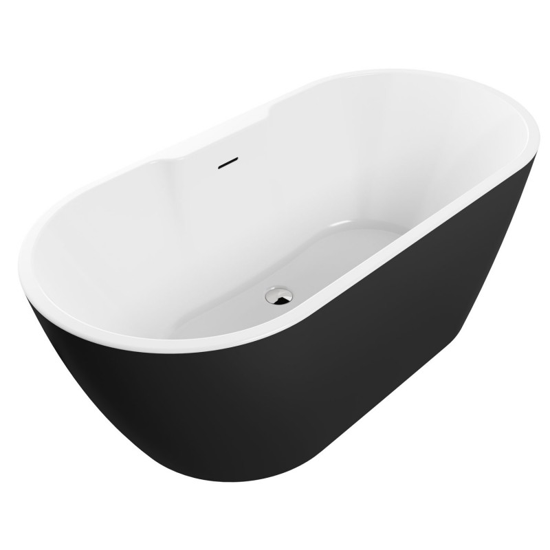 Centura Freestanding 1655mm(l) x 745mm(w) x 580mm(h) Bath - Black