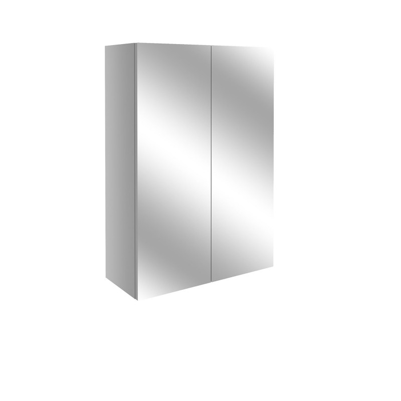 Tokyo 500mm(w) Mirrored Bathroom Cabinet - Light Grey Gloss
