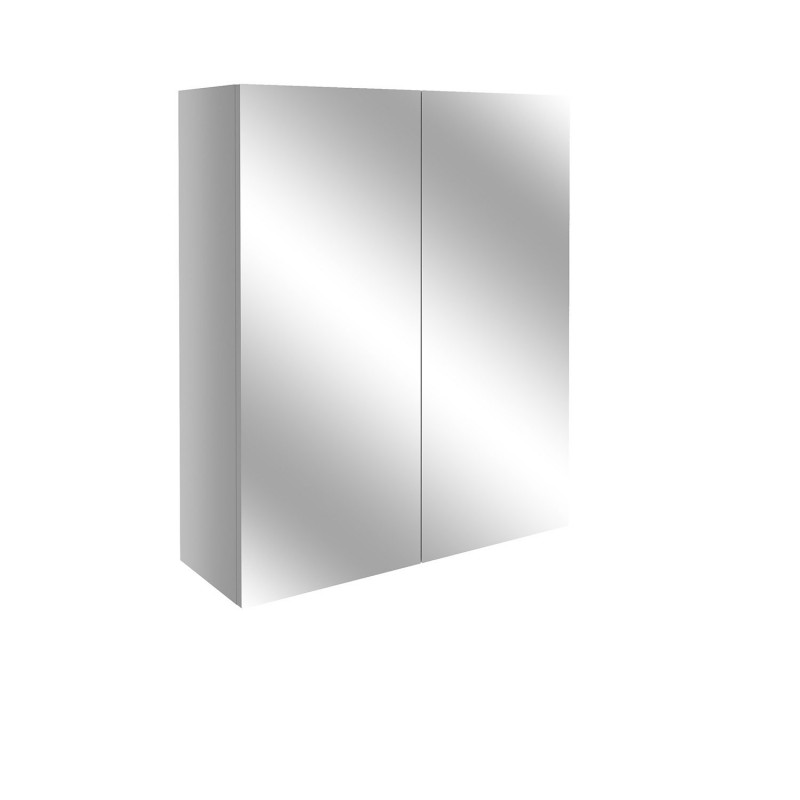 Tokyo 600mm(w) Mirrored Bathroom Cabinet - Light Grey Gloss