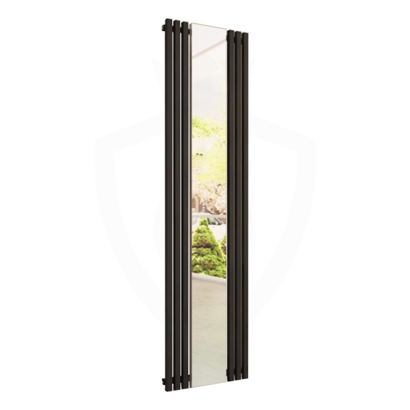 Carisa Sophia Black Aluminium Mirror Radiator - 415 x 1800mm