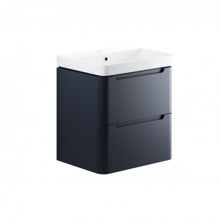 Kyoto 600mm(w) 2 Drawer Wall Hung Basin Unit - Matt Indigo
