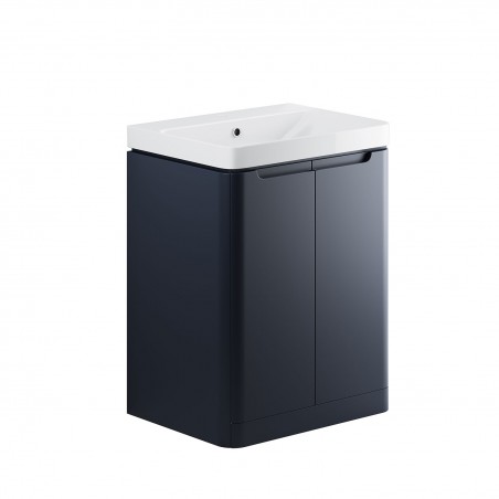 Kyoto 600mm(w) 2 Door Floor Standing Basin Unit - Matt Indigo