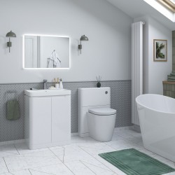 Kyoto 800mm(w) 2 Drawer Wall Hung Basin Unit - White Gloss