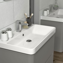 Kyoto 800mm(w) 2 Drawer Wall Hung Basin Unit - Matt Grey