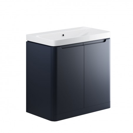 Kyoto 800mm(w) 2 Door Floor Standing Basin Unit - Matt Indigo