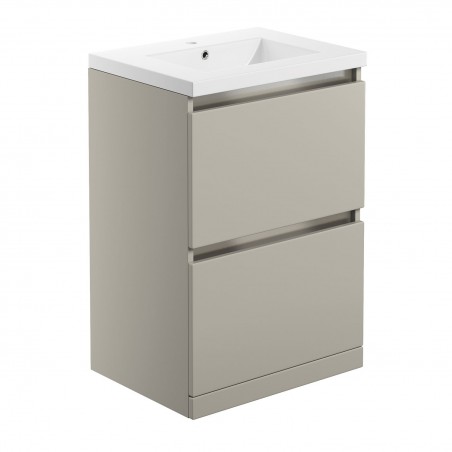 Nagano 615mm(w) 2 Drawer Floor Standing Basin Unit Inc. Basin - Latte